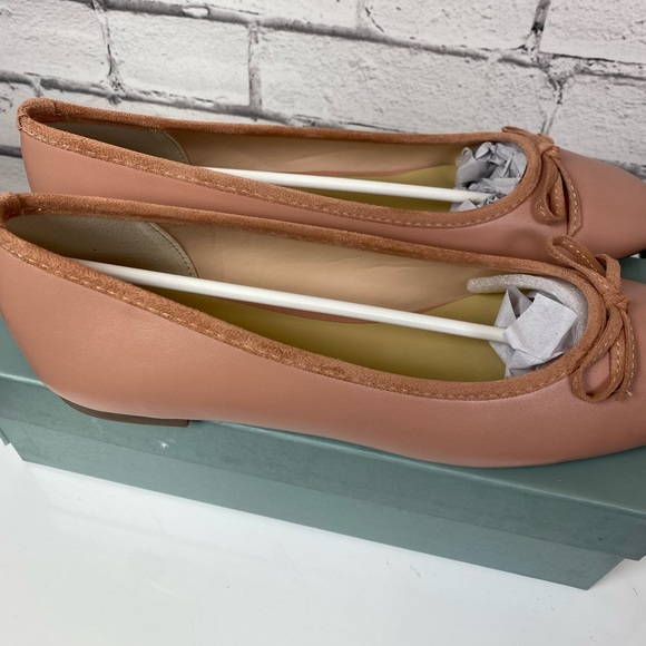 C.Paravano Leather Ballet Flats with Bow Women's 11 EU 42 Pink Low Heel SlipOn - Picture 4 of 8